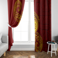 Tonga Ha'apai High School Window Curtain Ngatu and Maori Ethnic Tribal Pattern LT03 - Polynesian Pride