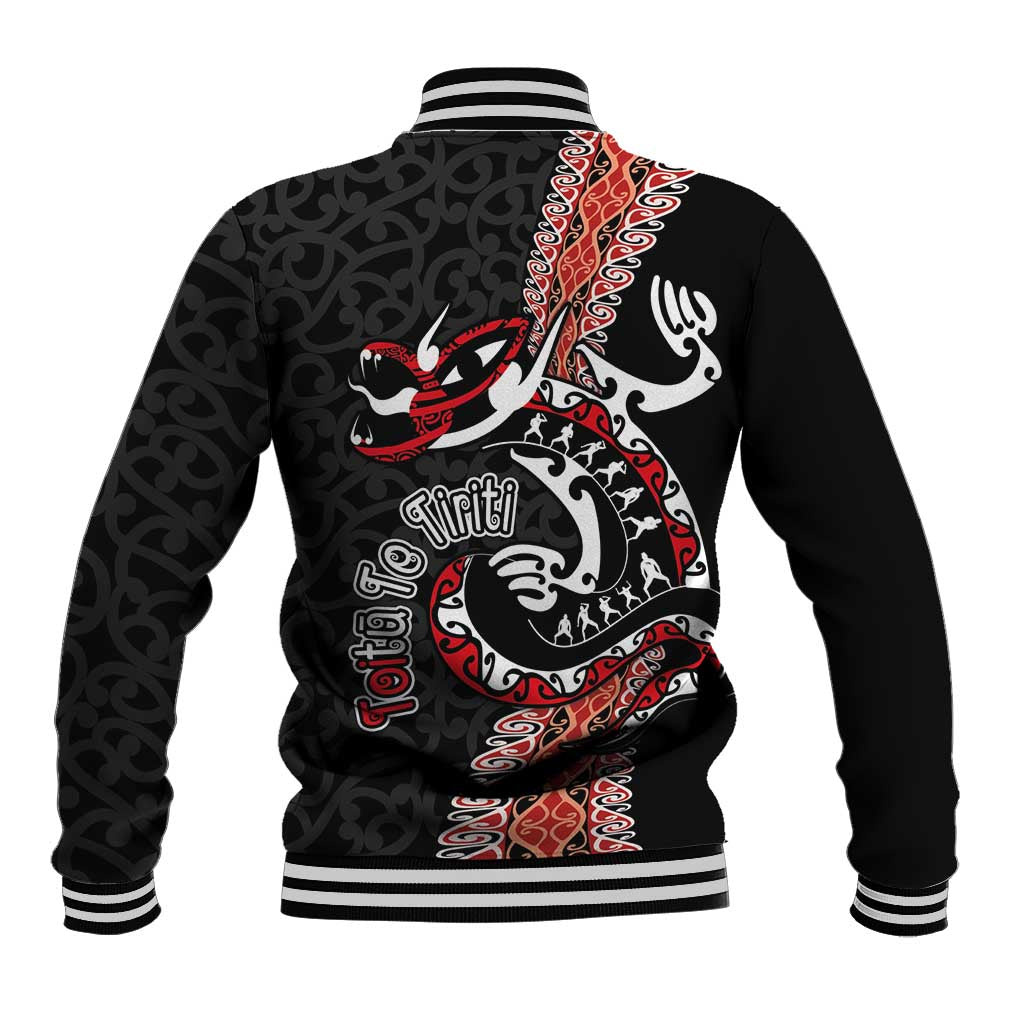 Aotearoa Toitu Te Tiriti Baseball Jacket Maori Taniwha Haka - Honour the Treaty LT03