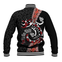 Aotearoa Toitu Te Tiriti Baseball Jacket Maori Taniwha Haka - Honour the Treaty LT03