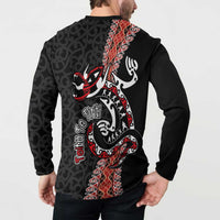 Aotearoa Toitu Te Tiriti Button Sweatshirt Maori Taniwha Haka - Honour the Treaty LT03