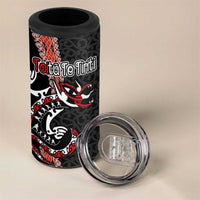 Aotearoa Toitu Te Tiriti 4 in 1 Can Cooler Tumbler Maori Taniwha Haka - Honour the Treaty LT03 - Polynesian Pride