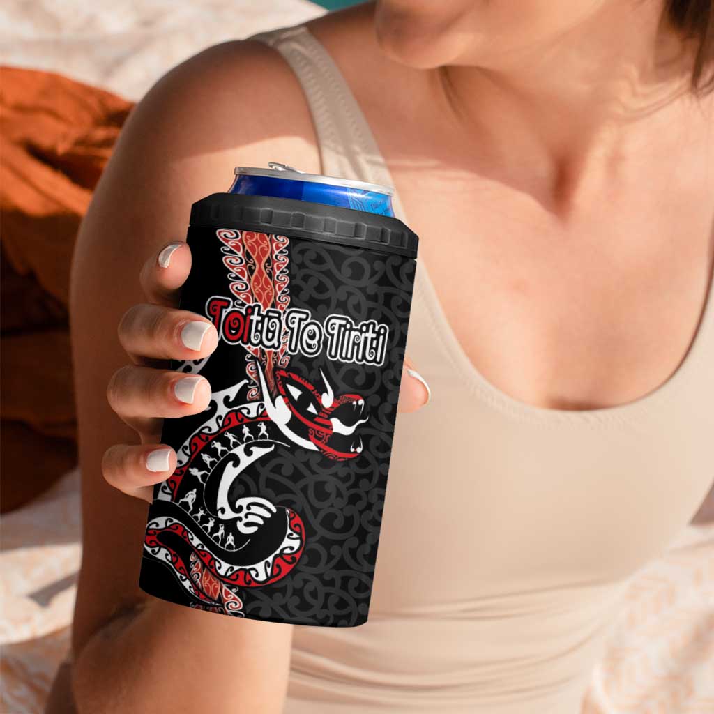 Aotearoa Toitu Te Tiriti 4 in 1 Can Cooler Tumbler Maori Taniwha Haka - Honour the Treaty LT03 - Polynesian Pride