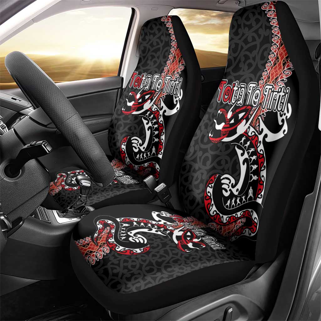 Aotearoa Toitu Te Tiriti Car Seat Cover Maori Taniwha Haka - Honour the Treaty LT03 - Polynesian Pride
