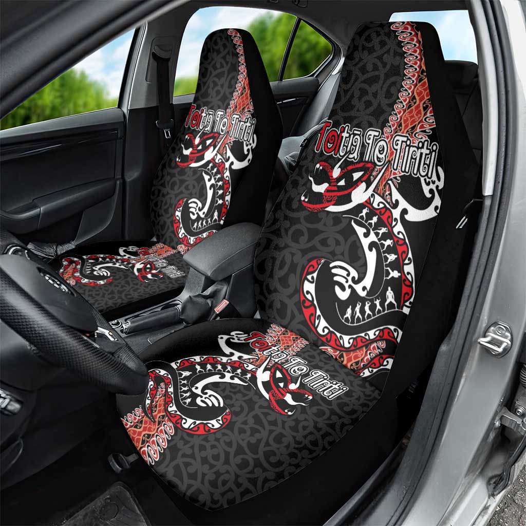 Aotearoa Toitu Te Tiriti Car Seat Cover Maori Taniwha Haka - Honour the Treaty LT03 - Polynesian Pride