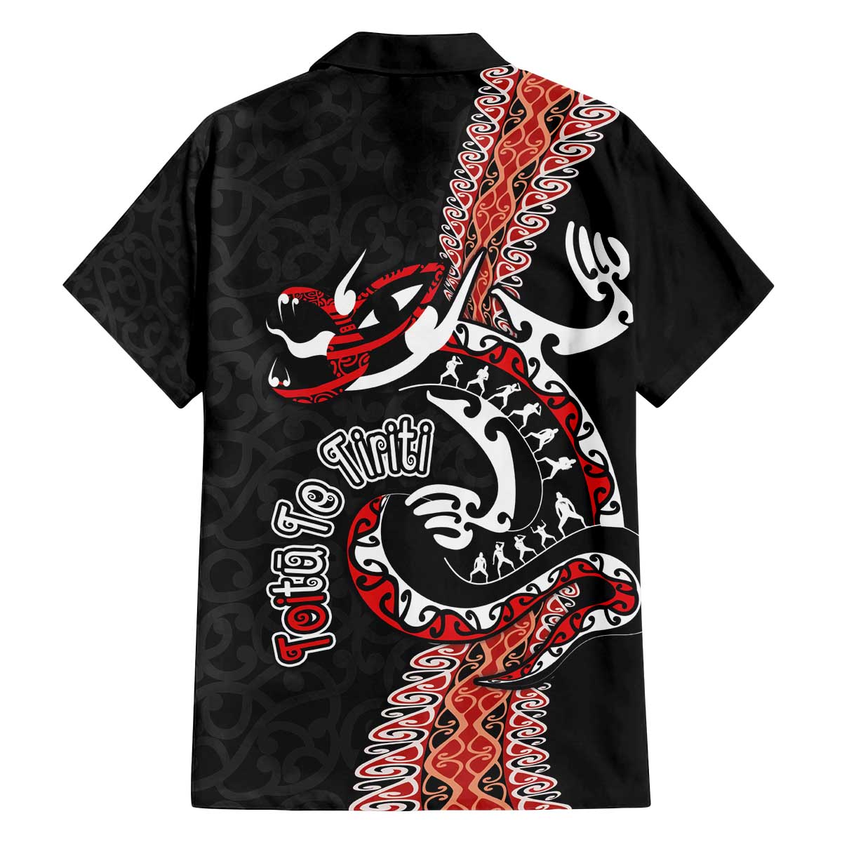 Aotearoa Toitu Te Tiriti Family Matching Off The Shoulder Long Sleeve Dress and Hawaiian Shirt Maori Taniwha Haka - Honour the Treaty LT03 - Polynesian Pride