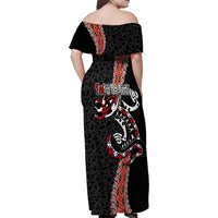 Aotearoa Toitu Te Tiriti Family Matching Off Shoulder Maxi Dress and Hawaiian Shirt Maori Taniwha Haka - Honour the Treaty LT03 - Polynesian Pride