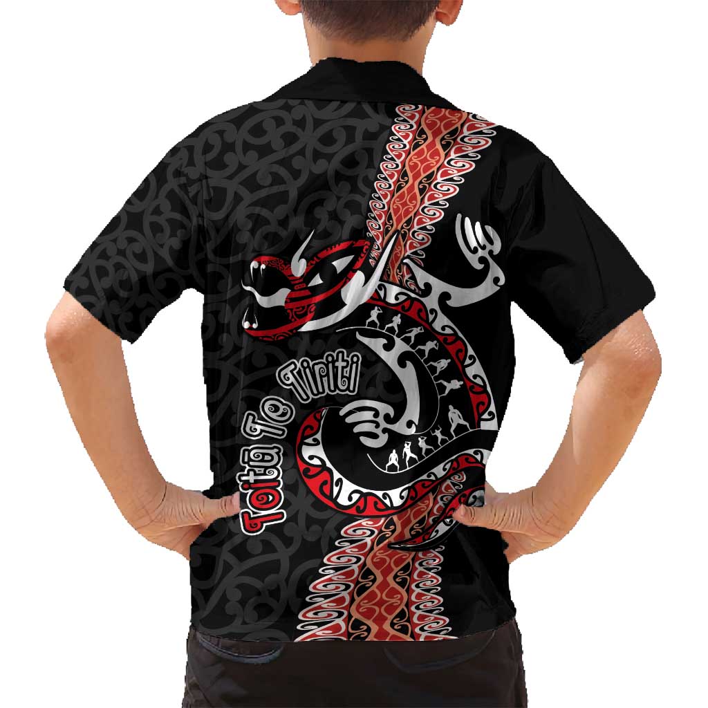 Aotearoa Toitu Te Tiriti Family Matching Summer Maxi Dress and Hawaiian Shirt Maori Taniwha Haka - Honour the Treaty LT03 - Polynesian Pride