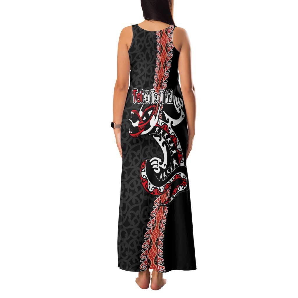 Aotearoa Toitu Te Tiriti Family Matching Tank Maxi Dress and Hawaiian Shirt Maori Taniwha Haka - Honour the Treaty LT03 - Polynesian Pride