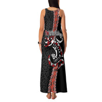 Aotearoa Toitu Te Tiriti Family Matching Tank Maxi Dress and Hawaiian Shirt Maori Taniwha Haka - Honour the Treaty LT03 - Polynesian Pride