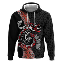 Aotearoa Toitu Te Tiriti Hoodie Maori Taniwha Haka - Honour the Treaty LT03 Pullover Hoodie Black - Polynesian Pride