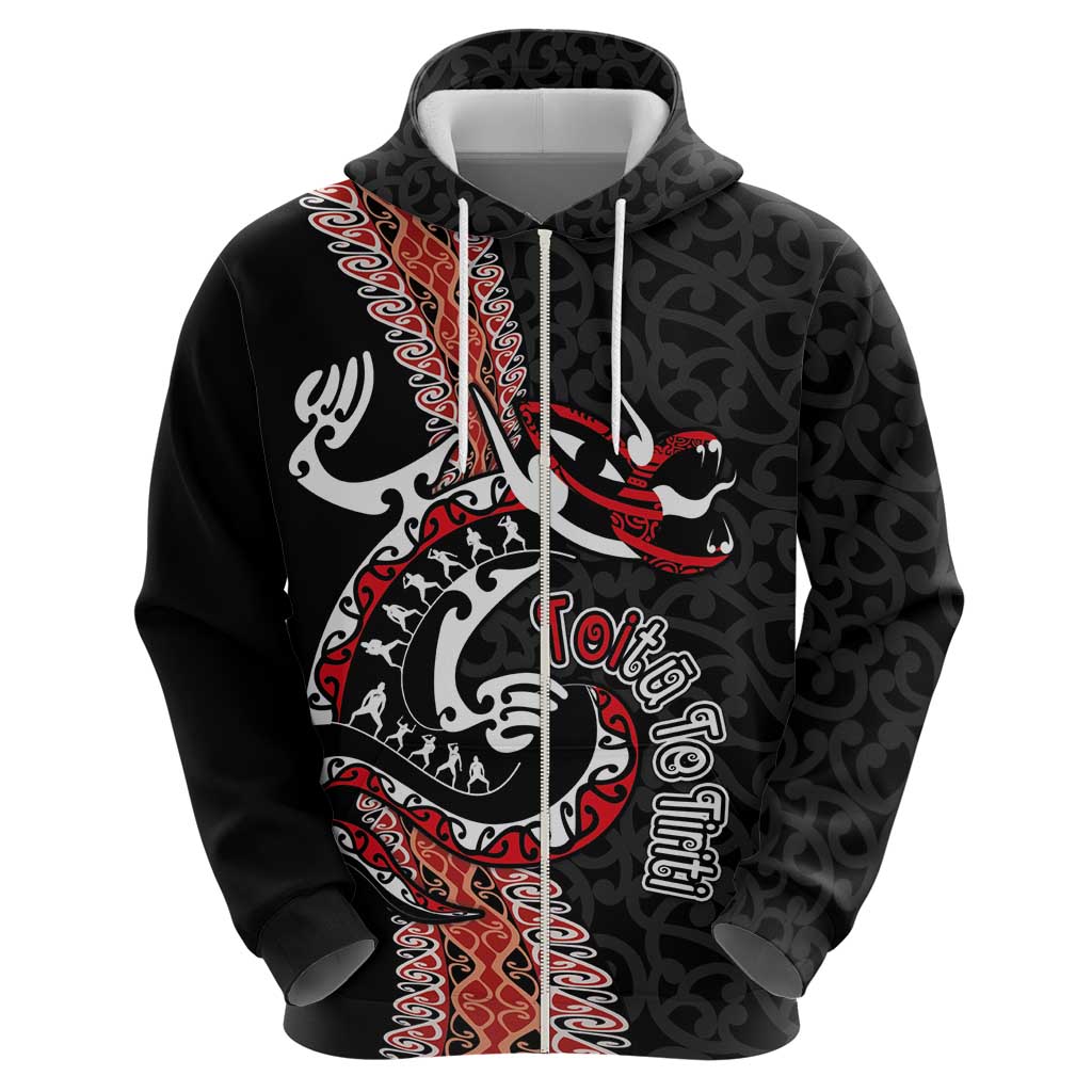 Aotearoa Toitu Te Tiriti Hoodie Maori Taniwha Haka - Honour the Treaty LT03 - Polynesian Pride