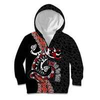 Aotearoa Toitu Te Tiriti Kid Hoodie Maori Taniwha Haka - Honour the Treaty LT03 Zip Hoodie Black - Polynesian Pride