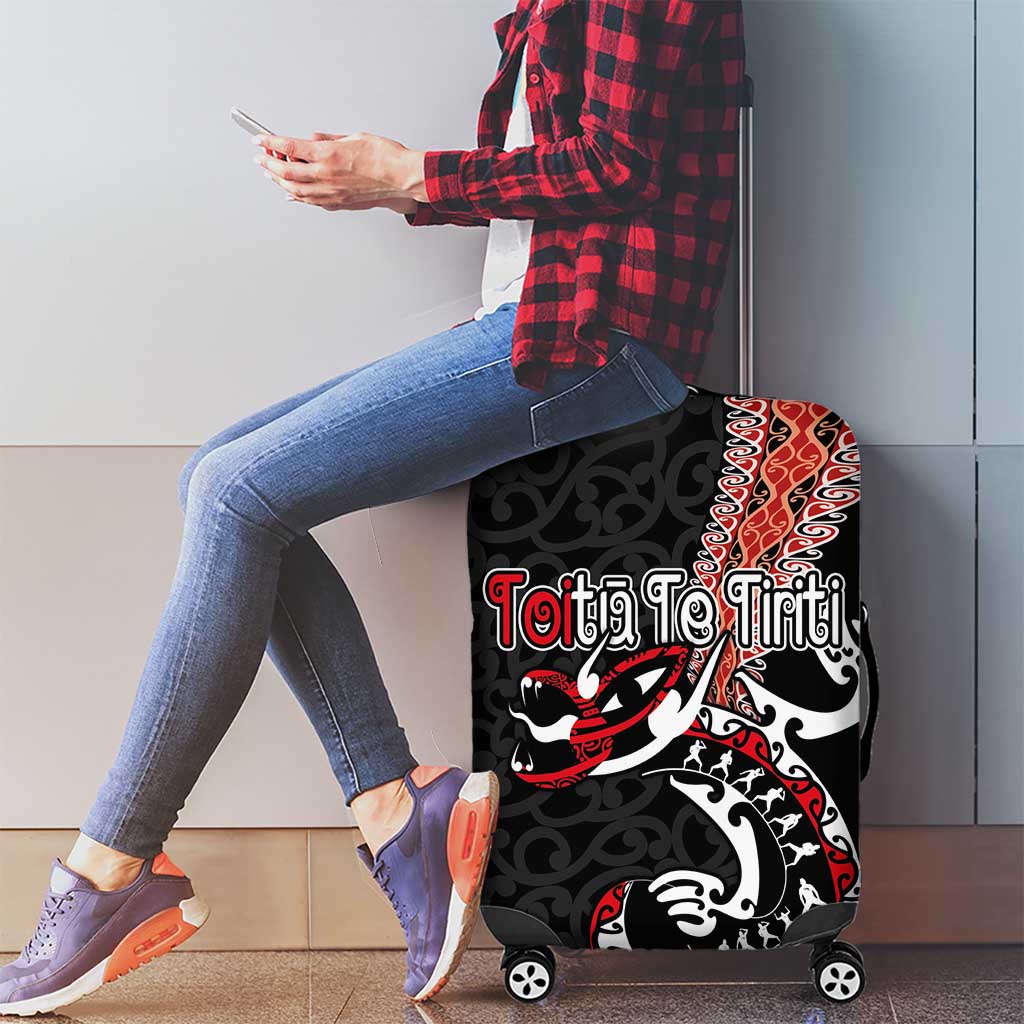 Aotearoa Toitu Te Tiriti Luggage Cover Maori Taniwha Haka - Honour the Treaty LT03 - Polynesian Pride