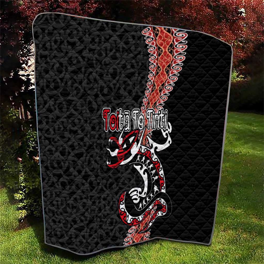 Aotearoa Toitu Te Tiriti Quilt Maori Taniwha Haka - Honour the Treaty LT03