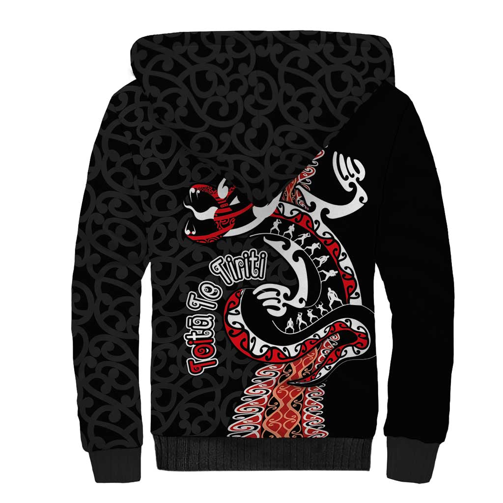Aotearoa Toitu Te Tiriti Sherpa Hoodie Maori Taniwha Haka - Honour the Treaty LT03 - Polynesian Pride