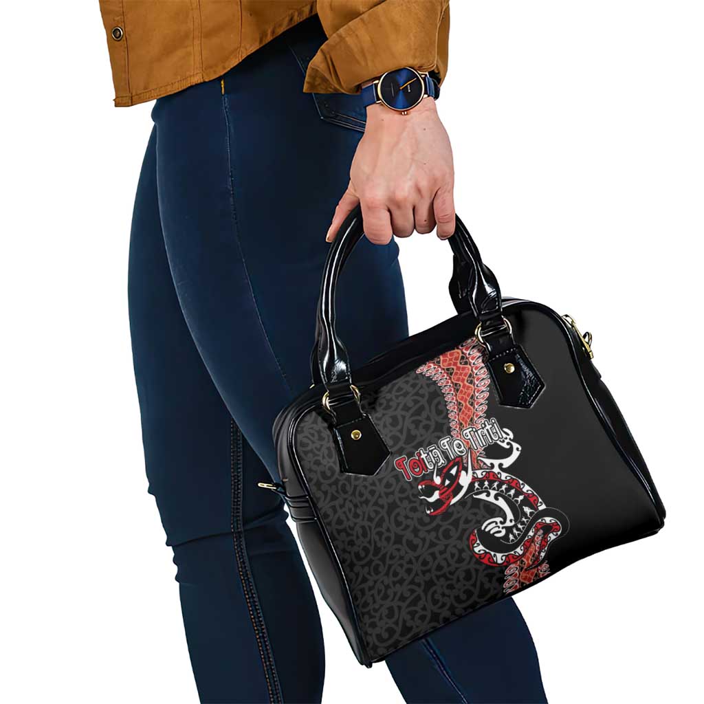 Aotearoa Toitu Te Tiriti Shoulder Handbag Maori Taniwha Haka - Honour the Treaty LT03