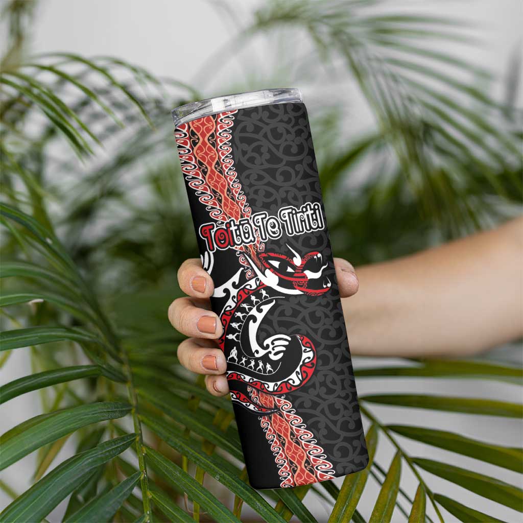 Aotearoa Toitu Te Tiriti Skinny Tumbler Maori Taniwha Haka - Honour the Treaty LT03 - Polynesian Pride