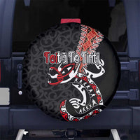 Aotearoa Toitu Te Tiriti Spare Tire Cover Maori Taniwha Haka - Honour the Treaty LT03 No hole Black - Polynesian Pride