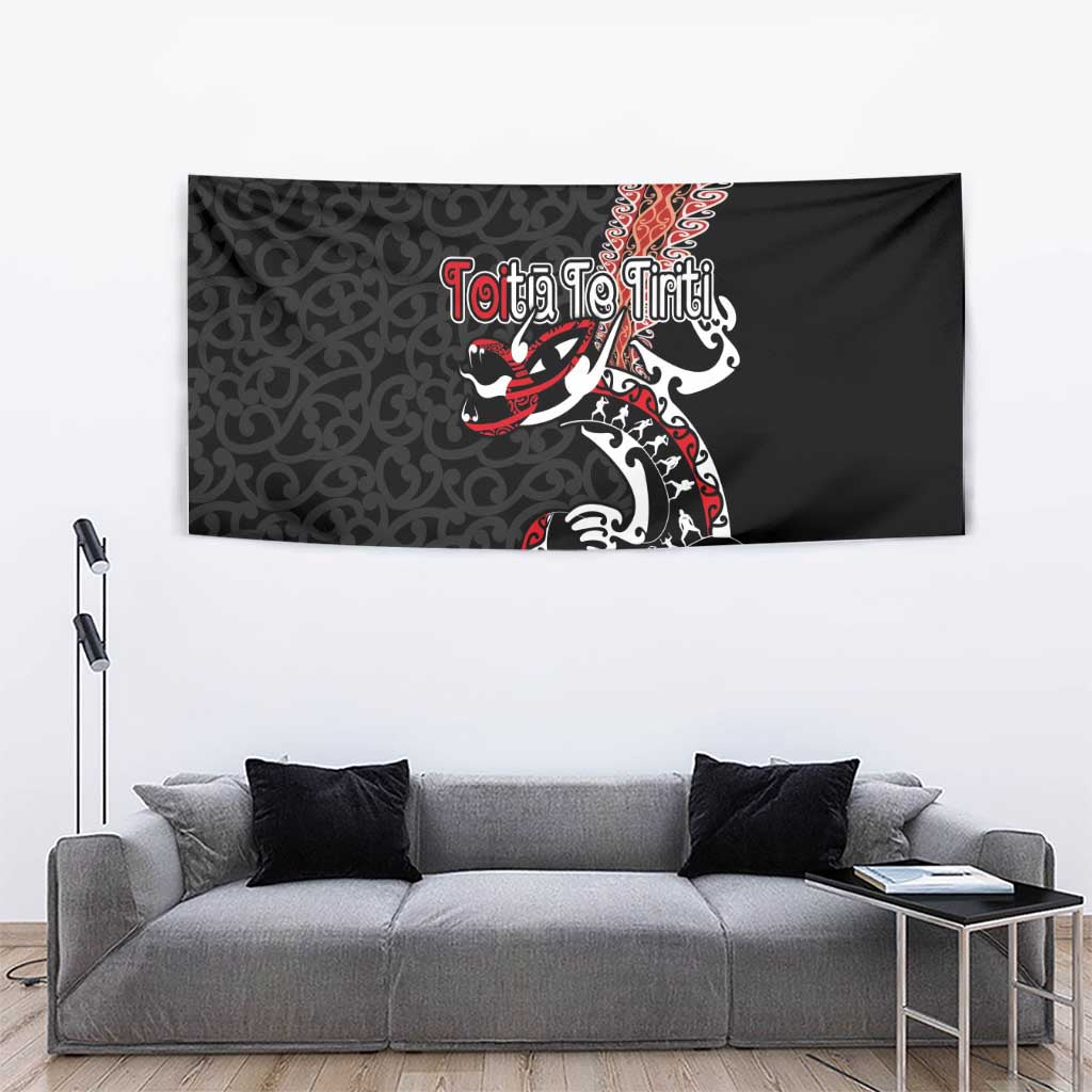 Aotearoa Toitu Te Tiriti Tapestry Maori Taniwha Haka - Honour the Treaty LT03
