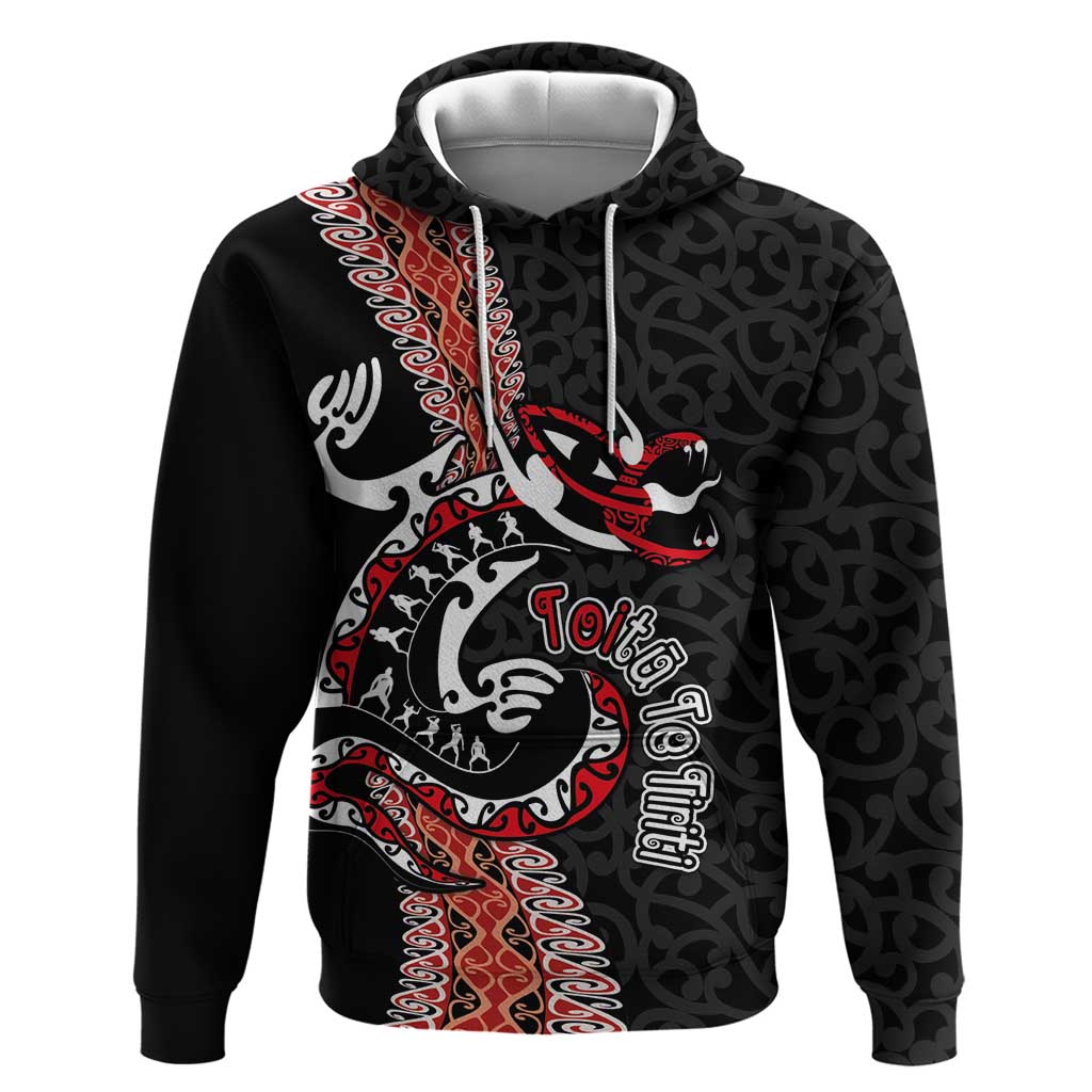 Aotearoa Toitu Te Tiriti Zip Hoodie Maori Taniwha Haka - Honour the Treaty LT03 Pullover Hoodie Black - Polynesian Pride