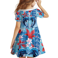Hawaiian Dolphin Love Couple - Ocean Heart Family Matching Mermaid Dress and Hawaiian Shirt LT03 - Polynesian Pride