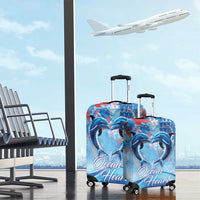 Hawaiian Dolphin Love Couple - Ocean Heart Luggage Cover LT03 - Polynesian Pride