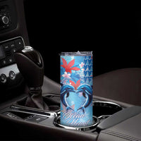 Hawaiian Dolphin Love Couple - Ocean Heart Skinny Tumbler