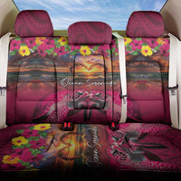 Hawaiian Turtle Love Couple Back Car Seat Cover Ocean Serenade - Honu Honi Ihu with Hibiscus and Romantic Sunset Pink Color LT03 One Size Pink - Polynesian Pride