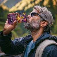 Hawaiian Turtle Love Couple 4 in 1 Can Cooler Tumbler Ocean Serenade - Honu Honi Ihu with Hibiscus and Romantic Sunset Purple Color LT03 - Polynesian Pride