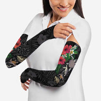 Hawaiian Tropical Plants and Turtles Arm Sleeves Polynesian Art Motifs