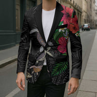 Hawaiian Tropical Plants and Turtles Blazer Polynesian Art Motifs