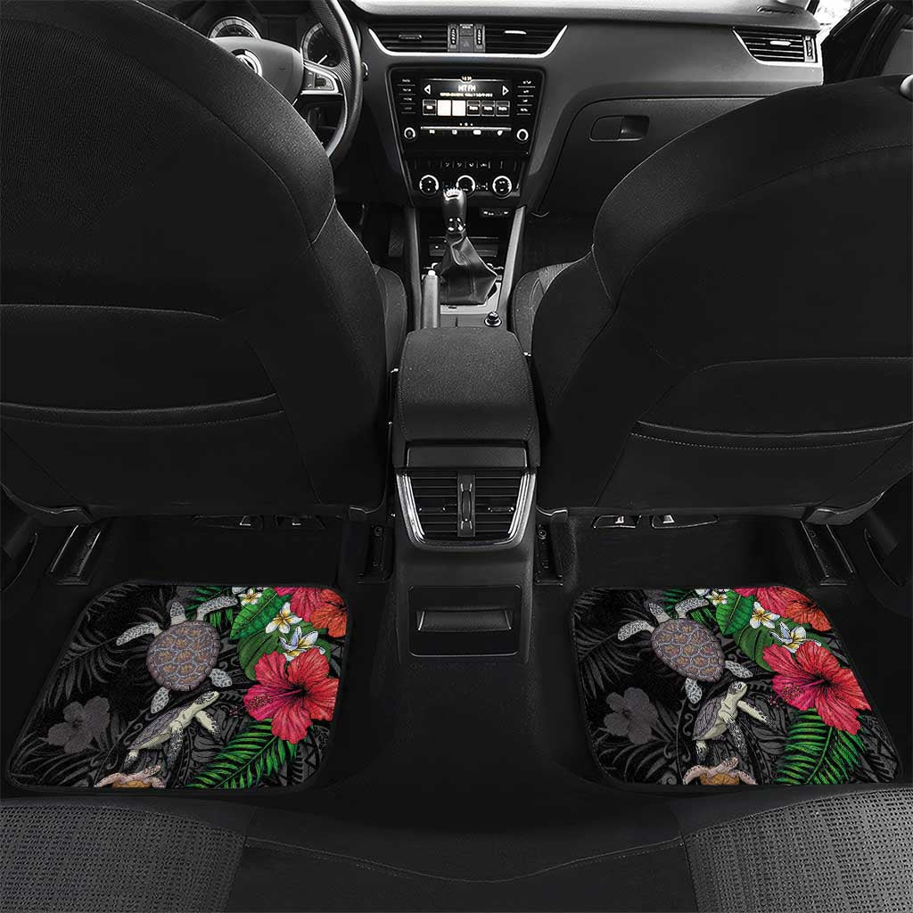 Hawaiian Tropical Plants and Turtles Car Mats Polynesian Art Motifs