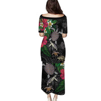 Hawaiian Tropical Plants and Turtles Family Matching Puletasi and Hawaiian Shirt Polynesian Art Motifs LT03 - Polynesian Pride
