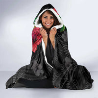 Hawaiian Tropical Plants and Turtles Hooded Blanket Polynesian Art Motifs