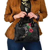 Hawaiian Tropical Plants and Turtles Shoulder Handbag Polynesian Art Motifs