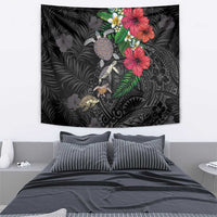 Hawaiian Tropical Plants and Turtles Tapestry Polynesian Art Motifs