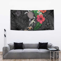 Hawaiian Tropical Plants and Turtles Tapestry Polynesian Art Motifs
