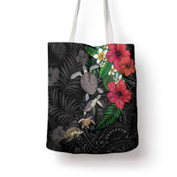 Hawaiian Tropical Plants and Turtles Tote Bag Polynesian Art Motifs