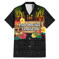 Hawaiian Elements and Polynesian Tattoo Family Matching Mermaid Dress and Hawaiian Shirt LT03 Dad's Shirt - Short Sleeve Black - Polynesian Pride