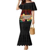 Hawaiian Elements and Polynesian Tattoo Family Matching Mermaid Dress and Hawaiian Shirt LT03 Mom's Dress Black - Polynesian Pride