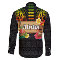 Hawaiian Elements and Polynesian Tattoo Family Matching Off Shoulder Short Dress and Hawaiian Shirt LT03 - Polynesian Pride