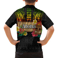 Hawaiian Elements and Polynesian Tattoo Family Matching Summer Maxi Dress and Hawaiian Shirt LT03 - Polynesian Pride