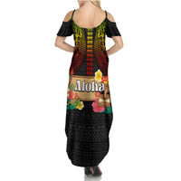 Hawaiian Elements and Polynesian Tattoo Family Matching Summer Maxi Dress and Hawaiian Shirt LT03 - Polynesian Pride