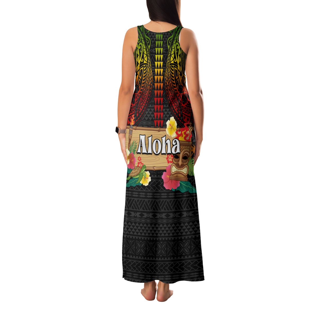 Hawaiian Elements and Polynesian Tattoo Family Matching Tank Maxi Dress and Hawaiian Shirt LT03 - Polynesian Pride