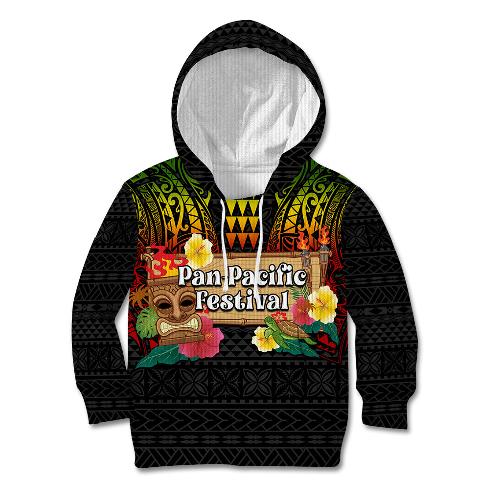 Hawaiian Elements and Polynesian Tattoo Kid Hoodie LT03 Hoodie Black - Polynesian Pride