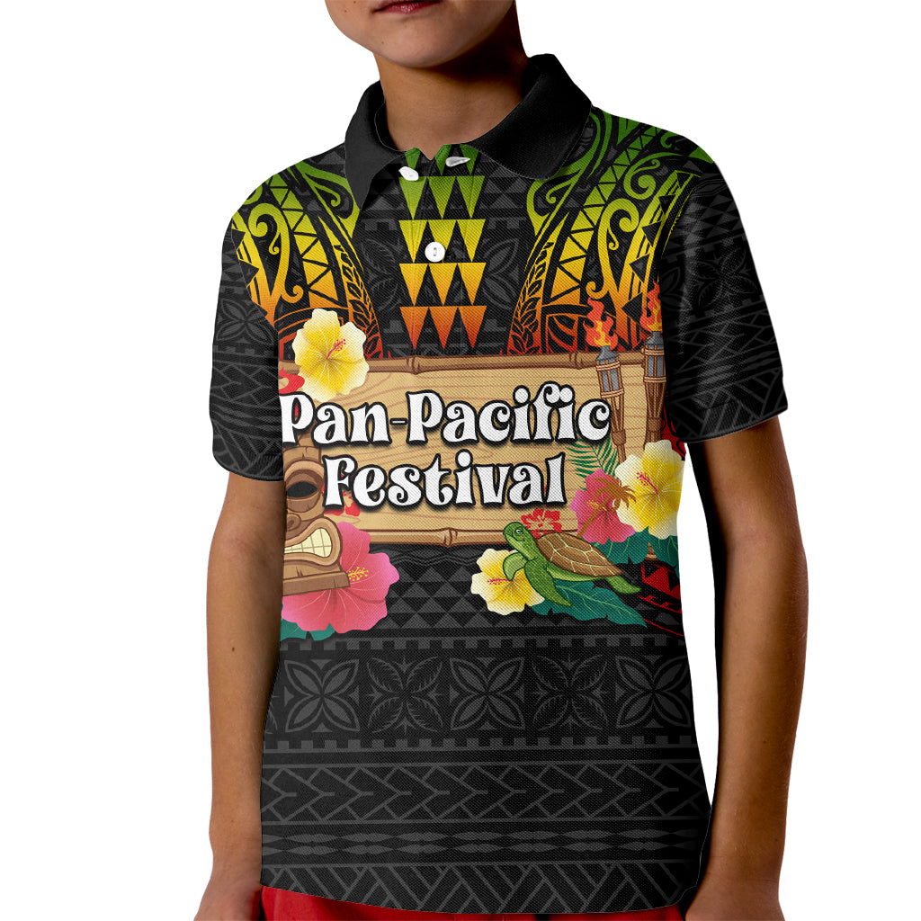 Hawaii Pan-Pacific Festival Kid Polo Shirt Hawaiian Elements and Polynesian Tattoo