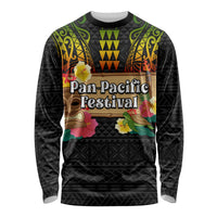 Hawaii Pan-Pacific Festival Long Sleeve Shirt Hawaiian Elements and Polynesian Tattoo