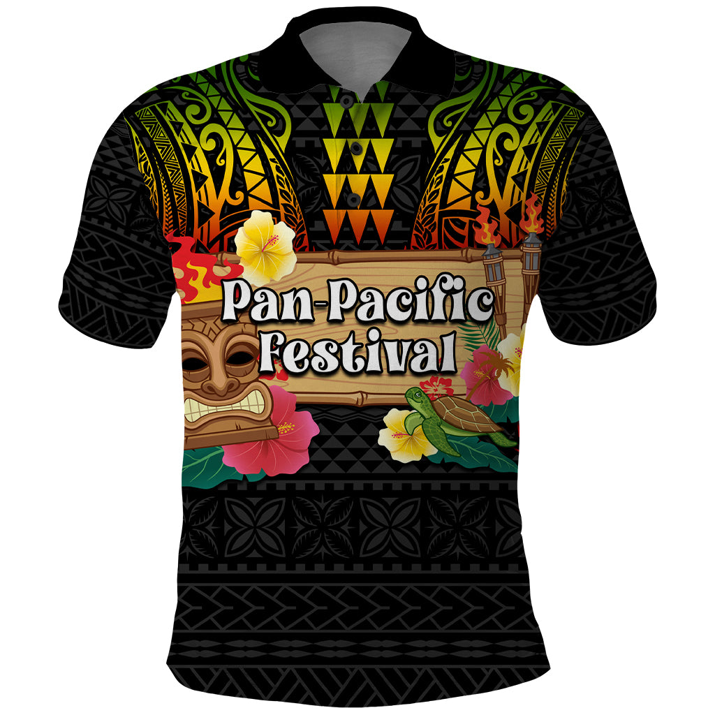 Hawaii Pan-Pacific Festival Polo Shirt Hawaiian Elements and Polynesian Tattoo