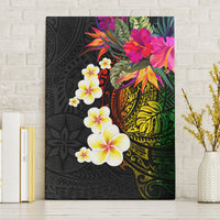 Hawaii Plumeria Canvas Wall Art Polynesian Tattoo and Hibiscus