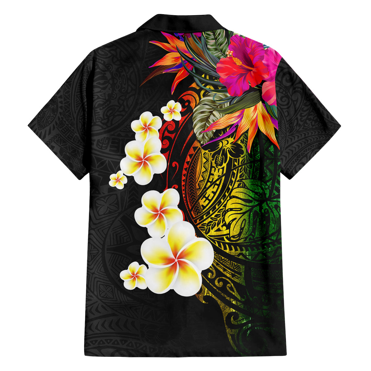 Hawaii Plumeria Family Matching Long Sleeve Bodycon Dress and Hawaiian Shirt Polynesian Tattoo and Hibiscus LT03 - Polynesian Pride
